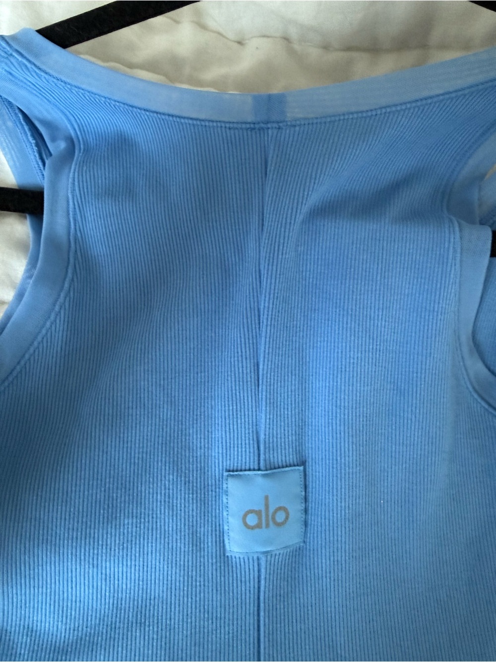 One-Shoulder Blue Ribbed Dress - Picture 3 of 4
